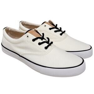 Sperry Top-Sider Men Striper II CVO Seacycled Sneakers Size US 12M White Slubby